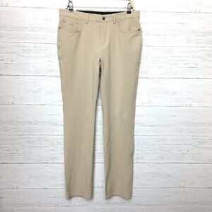 NEW Greg Norman Men's Tan Golf Pants Lightweight Stretch size 32x 34